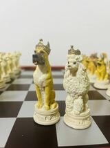 【激レア】チェス　ボードゲーム　犬と猫のチェスセット　インテリア　チェス盤　アンティーク_画像5