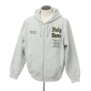 【中古】シュプリーム Supreme 2024年春夏 Salvation Zip Up Hooded Sweatshirt ジップアップ パーカー グレー【サイズXL】