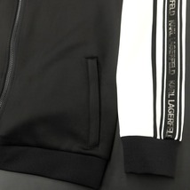 【中古】カールラガーフェルド KARL LAGERFELD ポリエステル ジップアップ ジャージ ブラックxホワイト【サイズM】_画像4