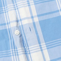 【中古】オリアン ORIAN チェック ホリゾンタルカラーシャツ ライトブルーxホワイト【サイズXS】_画像5