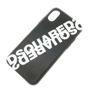 【新品】ディースクエアード DSQUARED2 エコレザー iPhone X用 スマホケース ブラック