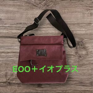 【レッド】EOO+イオプラスGenuine series　ブリティシュクラシック・帆布×床革ショルダーバッグ