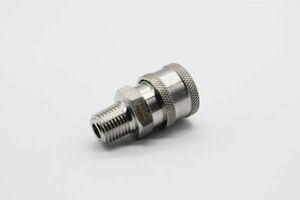 MTM Hydro 1/4 Male Quick Connect Coupler Stainless Steel (1/4ステンレスクイックカプラー)