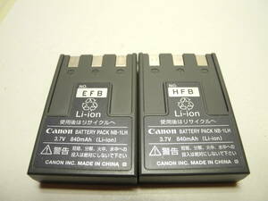 Canon キャノン 純正充電池：NB-1LH　2個　中古　現状品
