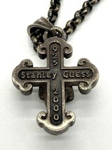 【ITZ252DLBLMO】STANLEY GUESS スタンリーゲス sv925 スカル クロス ネックレス with クリアストーン 49g_画像4