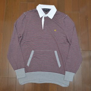 BROOKS BROTHERS ブルックスブラザーズ GF　メリノウール　ナローストライプ　ラグビーセーター Lサイズ メンズ グレー 21AW M878625