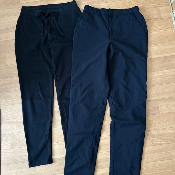 ユニクロ★裏起毛パンツセット ヒートパンツ S 黒