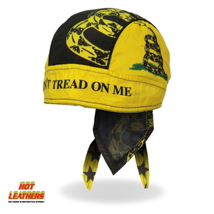 Hot Leathers ヘッドラップ 黄色 黒 ヘビ [Don't Tread On Me Headwrap] バンダナ ヘルメットインナー サイズフリー 米国直輸入 バイクに!