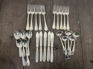 最高級！ノリタケ Noritake EPNS刻印 ニッケルシルバー カトラリーセット 25本 スプーン フォーク ナイフ 洋白銀(2)