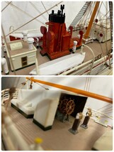 大迫力！ 完成品 日本丸 大型 模型 全長100cm 1/100スケール 帆船 ガラスケース付き IMAIKAGAKU 今井化学 木枠梱包_画像9