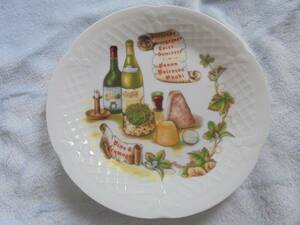 collection LBP PH.DESHOULIERES　フランス製　リモージュ　プレート　小皿　ワイン＆チーズデザイン