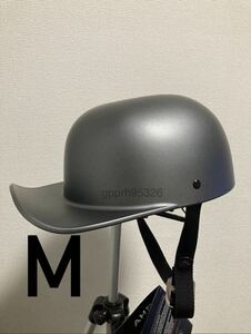 ハーフヘルメット マットグレー バイク 半キャップ 野球帽 半帽 サイズM