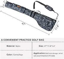 AKOZLIN ゴルフ クラブケース 8〜10本以上 軽量 ゴルフバック 3ポケット付き ソフトクラブケース 折りたたみ 練習_画像2