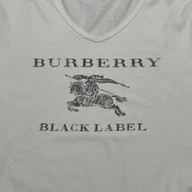 「1円」BURBERRY BLACK LABEL バーバリーブラックレーベル　ホワイト　Tシャツ　ホースロゴ　Vネック　サイズ２　M相当_画像3