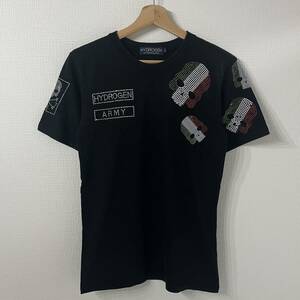 「1円」HYDROGEN ハイドロゲン　ドクロ　スカル　Tシャツ　ラインストーン　Lサイズ　ブラック　イタリアカラー