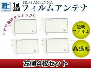 スクエア型フィルムアンテナ L：4枚 パナソニック TVチューナー TU-DTX600 交換/補修用 地デジ エレメント 載せ替え ガラス貼り換え