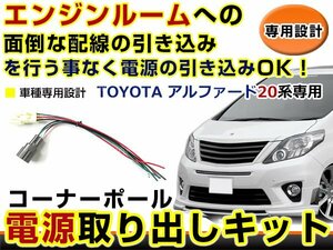 オプションカプラー 電源取出し用配線 トヨタ アルファード 20系 LEDデイライト 純正配線を傷めない カプラー 分岐 4電源