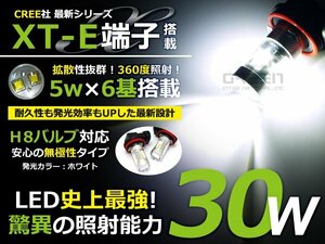 史上最強30w LEDバルブ XT-E端子 h8 フォグランプなどに 白 LED球 電球 フォグライト ランプ 交換 ドレスアップ カスタム