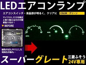 メール便送料無料 24V 三菱ふそう スーパーグレート エアコンパネル グリーン 緑 LED照明 エアコンランプ エアコン球 フロント セット