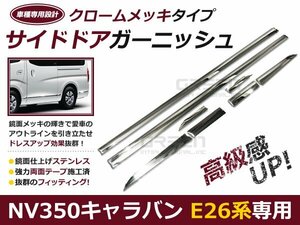 日産 キャラバン E26 NV350 サイドメッキドアガーニッシュ 8P メッキ ライン ライナー 自動車 ドレスアップ