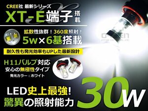 史上最強30w LEDバルブ XT-E端子 h11 フォグランプなどに 白 LED球 電球 フォグライト ランプ 交換 ドレスアップ カスタム