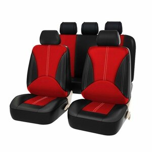 シートカバー 内装 スズキ ジムニー JB64 レッド 5席セット 1列目 2列目セット 汎用 簡単取付 被せるタイプ