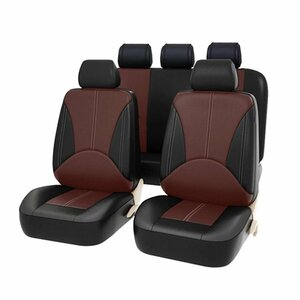 シートカバー 内装 スズキ ラパン hE21S ブラウン 5席セット 1列目 2列目セット 汎用 簡単取付 被せるタイプ