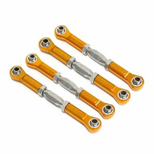 RC用 アジャストロッド ターンバックル ロッド ターンバックル ステアリング ロッド 61mm-75mm 調整可能 ゴールド 4本セット