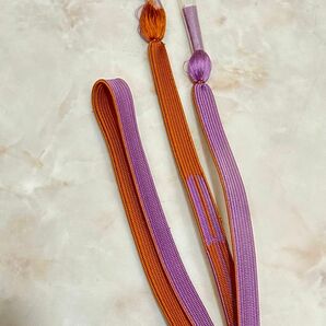 ■和装小物　帯締め　紫茶色系
