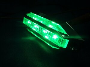 ☆彡面白市！廃盤商品！数量限定　slim流星8LED車高灯　クリアレンズ/グリーン