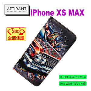 アイフォンケース 手帳型 iPhone XS MAX アメ車 ローライダー クラシックオシャレ かわいい カッコイイ