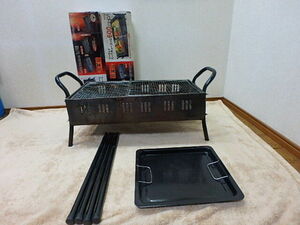 s405k 4~6 person for Captain Stag two way barbecue stove . comfort . iron plate net Junk used (0501-1)
