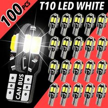 T10 T16 LEDバルブ 100個 8SMD 6000K ホワイト CANBUS キャンセラー ポジション ナンバー灯 メーター パネル球 明るい高輝度 爆光 車検対応_画像1