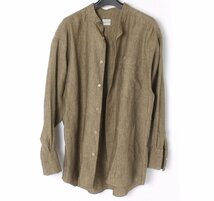 POSTELEGANT LINEN CHAMBRAY SHIRT 定価38,500円 size38(M) YELLOW BROWN TP22S0006 ポステレガント シャンブレー 長袖 シャツ_画像2