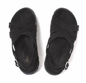 A.P.C. / ELENA フラットサンダル 定価42,900円 size36(23cm) ブラック アーペーセー レザー サンダル