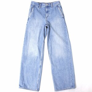 24ss Theory Cotton Denim Cl Trouser D A デニムワイドトラウザー 定価28,600円 size23 スーパーライトウォッシュ 01-4106418 セオリー