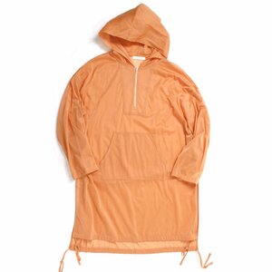 20ss MACPHEE シャイニージャージー フーデッドロングプルオーバー 定価17,600円 sizeS オレンジ 12030103104 マカフィー TOMORROWLAND