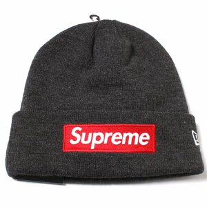 【新品・未使用】Supreme New Era Box Logo Beanie チャコール シュプリーム ニューエラ ニット帽 ビーニー