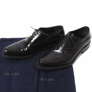 PRADA Cap-Toe Leather Oxford Shoes size5(24.5-25.0cm) BLACK プラダ レザー オックスフォード ストレートチップシューズ レザー