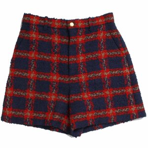 GUCCI Multicolour Checked shorts tweed short pants size38 multicolor check 681239 Gucci shorts hanger attaching 