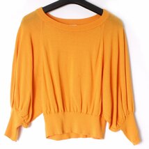 H BEAUTY&YOUTH COTTON VOLUME 6SLEEVE KNIT 定価20,900円 フリーサイズ オレンジ 1613-299-3350 エイチ ビューティー&ユース ニット_画像2