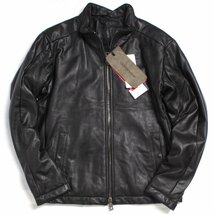 23AW【新品・定価151,800円】GIORGIO BRATO ラムレザースタンドカラーパデッドシングルライダース 48 BLACK GU24F18083 ジョルジオブラッド_画像1