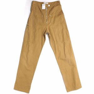 【タグ付き・定価55,000円】ISABEL MARANT ETOILE PHIL TROUSERS ハイライズコットンリネンパンツ 34 イザベルマランエトワール