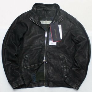 23AW【新品・定価194,700円】GIORGIO BRATO ガーメントダイラムレザースタンドカラーシングルライダース 46 GU24F9807 ジョルジオブラッド