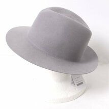 【タグ付・新品】KIJIMA TAKAYUKI BEAVER HAIR FELT HAT size2 GREY キジマ タカユキ ビーバーヘアフェルト ハット_画像6