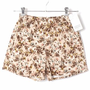 【タグ付き・新品・定価4,935円】BEAMS HEART 花柄プリントショートパンツ サイズF BEIGE ビームス ハート ウエストゴム仕様