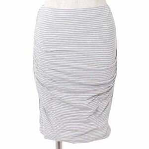 JAMES PERSE STRIPE PENCIL SKIRT size0 グレー×ホワイト ジェームス パース ボーダー ギャザー ペンシルスカート トゥモローランド