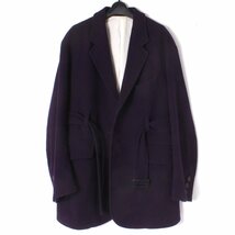 URU BELTED JACKET 定価85,800円 size2 パープル 18FUJ09 ウル オーバーサイズ ベルテッドジャケット コート_画像3