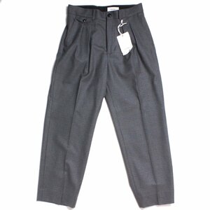 22AW【タグ付き・定価41,800円】Ernie Palo 2 TUCK SLACKS size46 グレー GKS-82390 アーニーパロ 2タック スラックス チェック