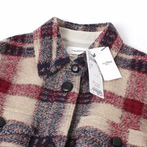 【タグ付・新品・定価90,200円】ISABEL MARANT ETOILE HARVELI SHIRT 36 BURGUNDY/ECRU 22AMA0998 イザベルマランエトワール コート_画像6